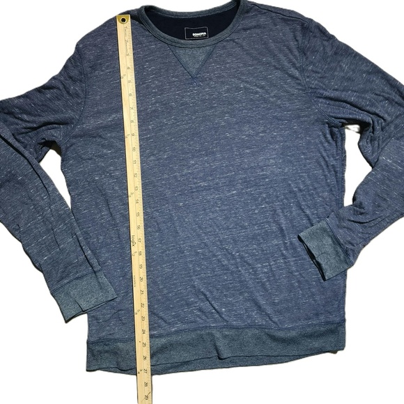 Sonoma Goods For Life Mens Blue Long Sleeve Heathered Crew Neck Shirt Size L - Picture 3 of 4